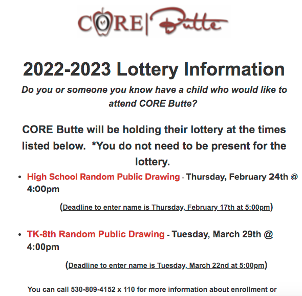 22-23 Lottery for NEW FAMILIES