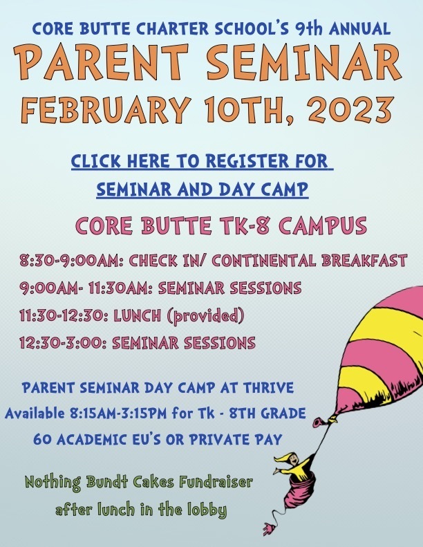 22/23 Parent Seminar - February 10th from 9am - 4pm. Please register to attend